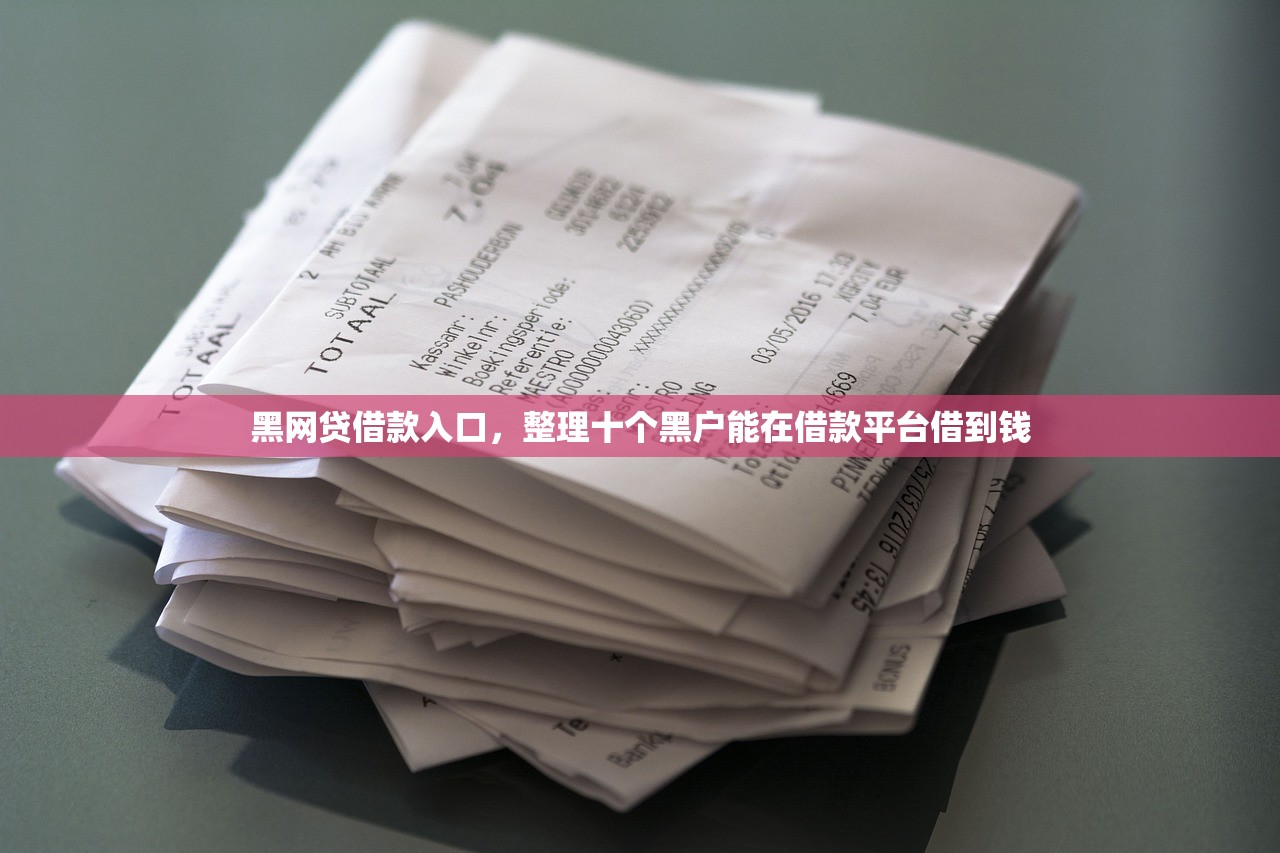 黑网贷借款入口，整理十个黑户能在借款平台借到钱