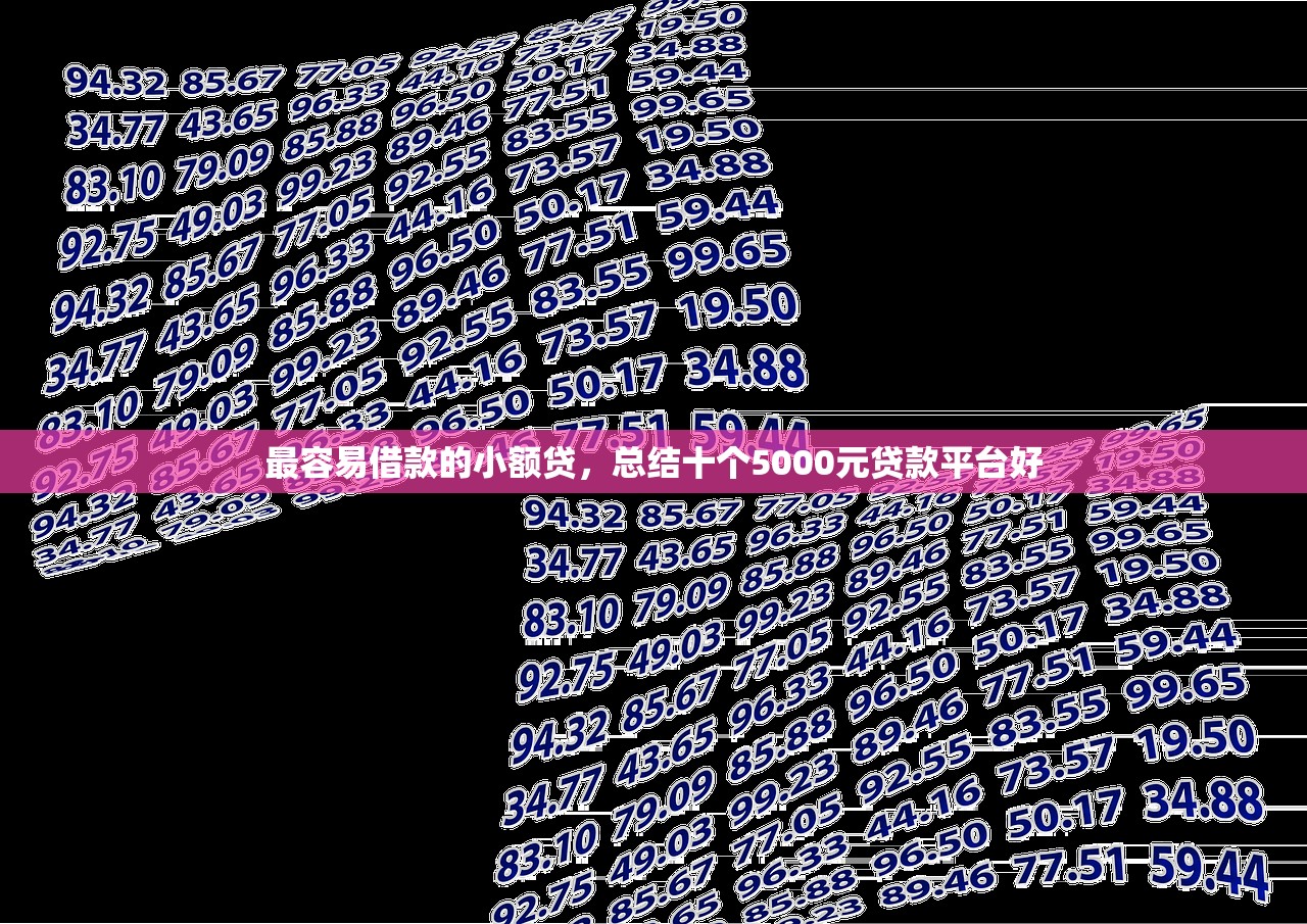 最容易借款的小额贷，总结十个5000元贷款平台好