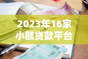 2023年16家小额贷款平台横向测评：额度、利率、申请条件全解析