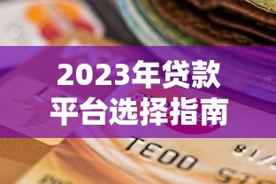 2023年贷款平台选择指南：避坑技巧与实战经验