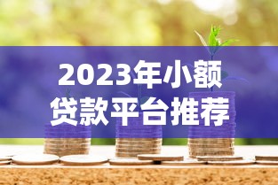 2023年小额贷款平台推荐：如何选择低息安全的借款渠道