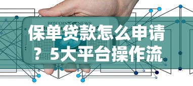 保单贷款怎么申请？5大平台操作流程及注意事项详解