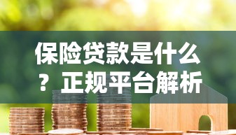 保险贷款是什么？正规平台解析+申请流程全指南