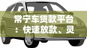 常宁车贷款平台：快速放款、灵活方案，解决车主资金难题
