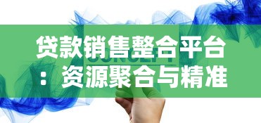 贷款销售整合平台：资源聚合与精准匹配的高效解决方案