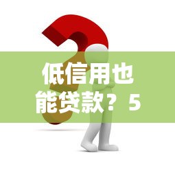 低信用也能贷款？5个靠谱平台推荐及申请技巧