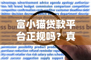 富小猫贷款平台正规吗？真实用户评价及贷款申请全攻略