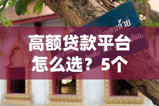高额贷款平台怎么选？5个避坑指南+真实测评