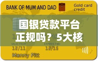 国银贷款平台正规吗？5大核心优势解析及申请流程指南