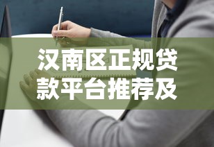 汉南区正规贷款平台推荐及申请指南