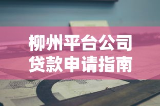柳州平台公司贷款申请指南：条件、流程与政策解读