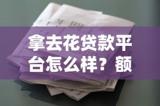拿去花贷款平台怎么样？额度、利率、申请流程全解析