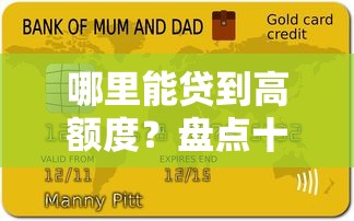 哪里能贷到高额度？盘点十大高额度贷款平台推荐