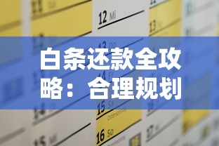 白条还款全攻略：合理规划技巧与注意事项详解