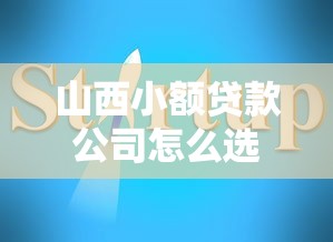山西小额贷款公司怎么选？超实用避坑指南来啦！