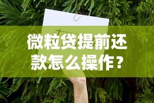 微粒贷提前还款怎么操作？详细步骤与注意事项解析