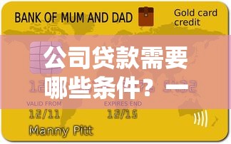 公司贷款需要哪些条件？一文详解申请流程与材料准备