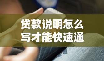 贷款说明怎么写才能快速通过审批的实用技巧分享