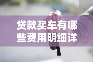 贷款买车有哪些费用明细详解及省钱技巧全知道