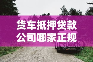 货车抵押贷款公司哪家正规靠谱 货车贷款抵押办理流程及条件