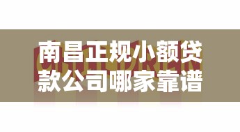 南昌正规小额贷款公司哪家靠谱？2025最新南昌小贷公司排名及申请指南