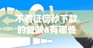 不看征信秒下款的贷款a有哪些