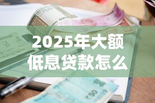 2025年大额低息贷款怎么申请？最新银行低至3%利率攻略