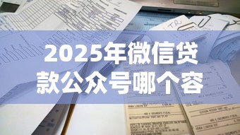 2025年微信贷款公众号哪个容易通过不看征信 2025年微信贷款公众号哪个容易通过不看征信